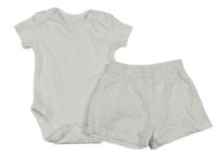 2set - Bílé body + strukturované kraťasy
