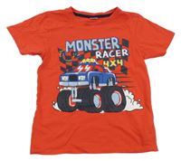 Červené triřko s monster truckem