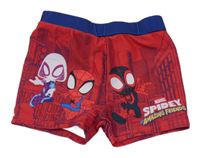Červeno-safírové nohavičkové plavky se Spider-many PRIMARK