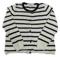 Bílo-černý pruhovaný propínací svetr H&M