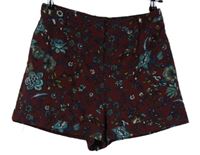 Dámské vínové květované kraťasy Topshop 