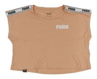 Světlerůžové crop tričko s logem Puma 