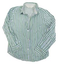 Bílo-zeleno-modrá pruhovaná košile H&M