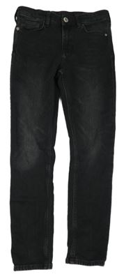 Černé skinny teplákové rifle H&M
