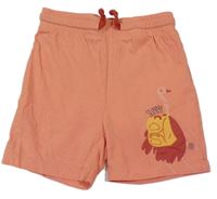 Oranžové kraťasy s pštrosem 