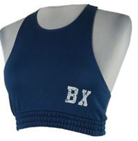Nové - Dámský petrolejový crop top s nápisem Boux 