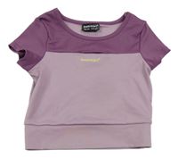 Fialovo-levandulové sportovní crop tričko Bekkin