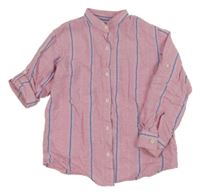 Růžová košile s proužky Outfit ters