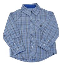 Modro-šedo-bílá kostkovaná košile 