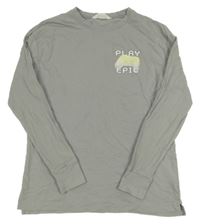 Šedé pyžamové triko s ovladačem a nápisy H&M