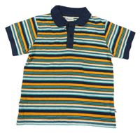 Modro-oranžovo-bílé pruhované polo tričko Zebralino 