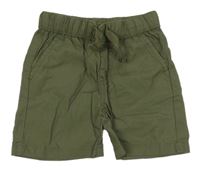 Khaki plátěné kraťasy orsolino 