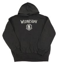 Černošedá mikina s Wednesday a kapsou a kapucí H&M