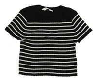 Černo-bílé pruhované pletené tričko H&M
