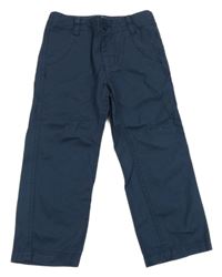 Tmavomodé plátěné chino kalhoty Mothercare