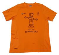 Oranžové sportovní tričko s potiskem Nike