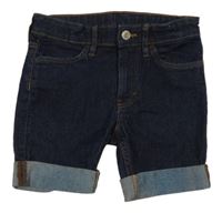 Tmavomodré riflové skinny fit kraťasy H&M