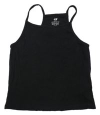 Černý žebrovaný crop top H&M