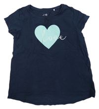 Tmavomodré tričko se srdcem Topolino