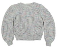 Bílo-barevný melírovaný crop svetr Primark