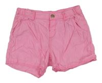 Růžové plátěné chino kraťasy H&M