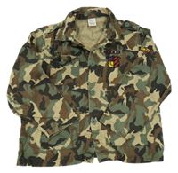 Army plátěná košilová bunda s nášivkami Next