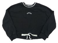 Černá crop mikina s nápisem M&S