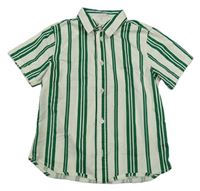 Smetanovo-zelená pruhovaná košile H&M
