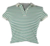 Dámské bílo-zelené pruhované polo tričko Primark 