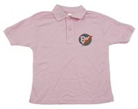 Světlerůžové polo tričko s logem Fruit of the Loom