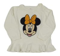 Bílý peplum svetr s Minnií Disney