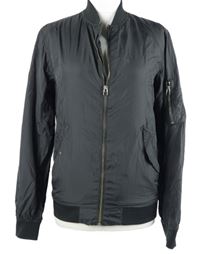 Pánský černý šusťákový jarní bomber H&M