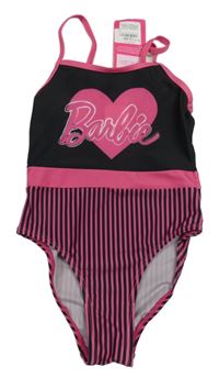 Nové - Černo-růžové jednodílné plavky s Barbie