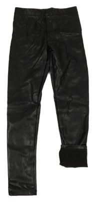 Černé koženkové legíny H&M