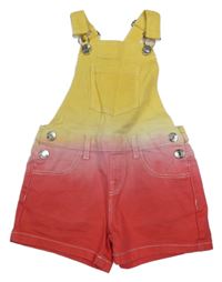 Růžovo-žluté riflové laclové kraťasy Primark