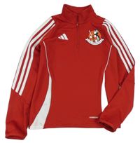 Červená sportovní funkční mikina s potiskem Adidas