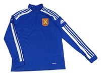 Kobalově modrá funkční fotbalová mikina Adidas
