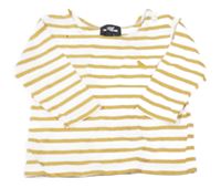 Bílo-žluté pruhované triko H&M