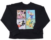 Černá mikina s Minnie a Mickey s kamarády George