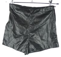 Dámské černé koženkové kraťasy H&M