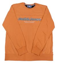 Oranžová mikina s logem Jack & Jones vel. 16 let