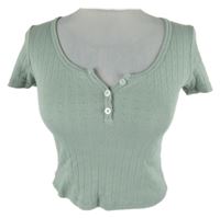 Dámské šedé vzorované crop tričko Brandy Melville 