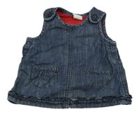 Tmavomodré podšité laclové riflové šaty s kapsami H&M
