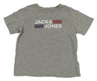 Šedé tričko s potiskem Jack & Jones