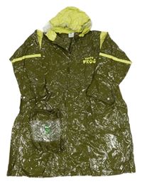 Khaki-světlezelená pláštěnka s kapucí + sáček 