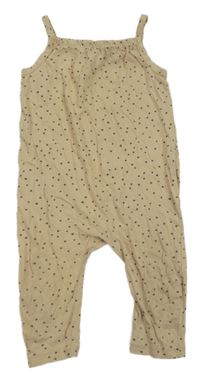 Béžový vzorovaný lehký kalhotový overal H&M