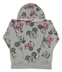 Šedá mikina s Minnie a kapucí Disney