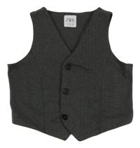 Tmavošedá vzorovaná propínací crop vesta Zara