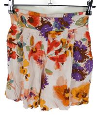 Dámské světlerůžové květované volné kraťasy H&M