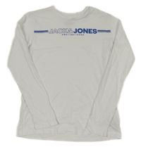 Bílo-modré triko s nápisy Jack & Jones
